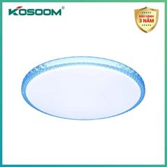 Kosoom đèn ốp trần LED pha lê viền xanh 36W D500*H77 đổi màu OP-KS-PLX-36-DM