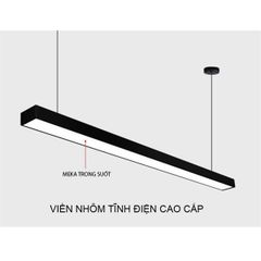 Đèn thả văn phòng dạng hộp 36W/70*1200*40; vỏ đen; 3000K VLTHVP-017-70-BK-3k