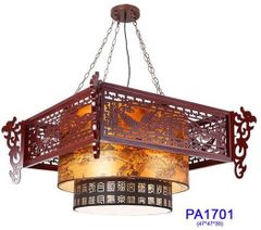 Đèn thả gỗ phòng khách phong cách cổ trang VLTHGO-024