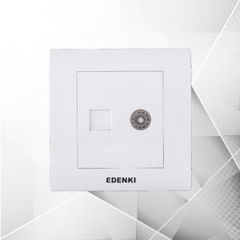 EDK Bộ ổ cắm mạng + tivi màu trắng EC-C5TV02