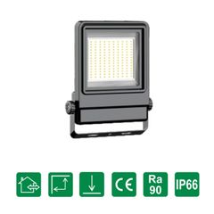 ELV Đèn pha 100W, chíp Osram, KT: 301*280*55, quang thông 12000lm, góc chiếu 120, nhôm đúc + kính cường lực 220V, 4000K VL-FL100-4K