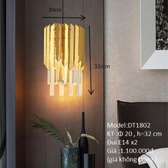 HT Đèn tường pha lê D32cm*20cm đui e14x2 (giá không bóng) DT1802 HTDTPL-004