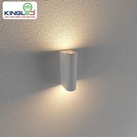Kingled đèn led gắn tường ngoài trời 2 đầu tròn màu trắng, 2*7W, KT: 5*8*16, 3000K LWA0149B-WH