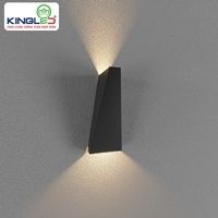 Kingled đèn led gắn tường ngoài trời 2 đầu màu đen 2*5W, KT: 9*9*20, 3000K LWA919-BK