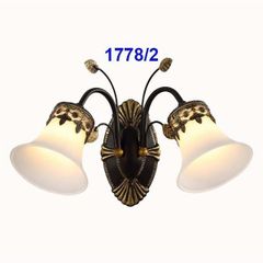 Đèn tường chao thủy tinh đôi thân đen PA 1778/2 VLDTTI-003-2