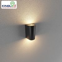 Kingled đèn led gắn tường ngoài trời 2 đầu tròn màu đen, 2*7W, KT: 10*7,5*16,5, 3000K LWA0148B-BK