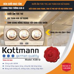 Đèn sưởi nhà tắm Kottmann 3 bóng gắn tường K3BQ