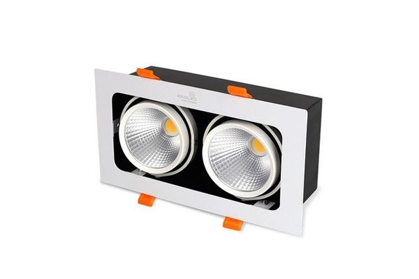 Đèn spotlight âm trần LED đôi 20W (GL -2*10-V227); lỗ khoét 210*110 mm