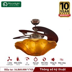 Quạt trần đèn thu cánh Mr.Vu BELLE 5 cánh 1m42 120W AC