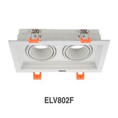 ELV Chóa đèn led âm trần spotlight KT: 112*210*H42, lỗ khoét 95*200, màu đen, IP20 ELV802F-BK