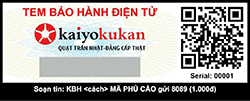 tem bảo hành quạt trần kaiyo kukan NAGO 594
