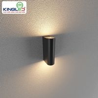 Kingled đèn led gắn tường ngoài trời 2 đầu tròn màu đen, 2*7W, KT: 5*8*16, 3000K LWA0149B-BK