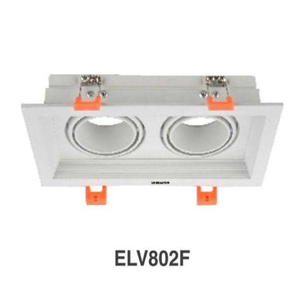 ELV Chóa đèn led âm trần spotlight KT: 112*210*H42, lỗ khoét 95*200, màu trắng, IP20 ELV802F-WH