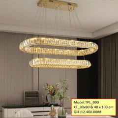 HT Đèn thả pha lê 2 vòng kết hợp TPL_090 D300*800 và 400*1000 HTTHPL-139-AB