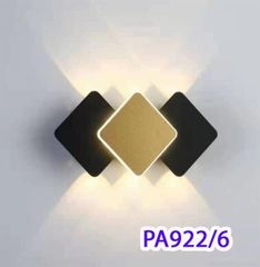 Đèn tường hiện đại 3 hình thoi ngang đen vàng 6 tia PA922/6 VLDTHD-089