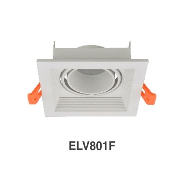 ELV Chóa đèn led âm trần spotlight KT: 112*112*H42, lỗ khoét 95*95, màu đen, IP20 ELV801-BK