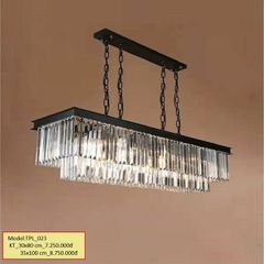 HT Đèn thả pha lê hình chữ nhật viền đen D30*80cm TPL-023-300*800 HTTHPL-041-BK-Nho