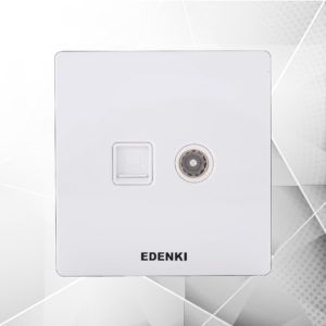 EDK Bộ ổ cắm mạng + tivi, màu trắng EE-C5TV02