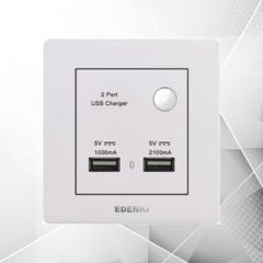 EDK Bộ ổ cắm đôi USB, màu trắng EE-U02