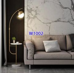 Đèn sàn có bàn thân chao màu vàng cần cong YN W1002 VLDSCB-015