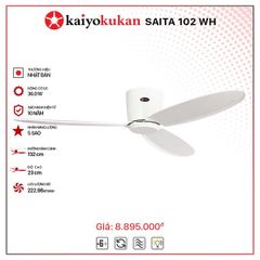 Quạt trần đèn Nhật Bản Kaiyo Kukan 3 cánh D132cm 36W DC SAITA 102 WH