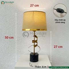 Đèn bàn thân hợp kim vàng đen hiện đại DBK005 KT H50*27 E27 VLDBHK-050