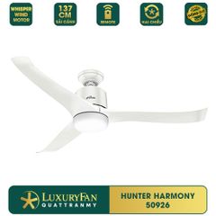 Quạt trần đèn Mỹ Hunter Harmony 3 cánh 137cm 100w AC