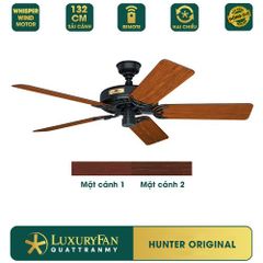 Quạt trần Mỹ Hunter Original Đen mờ 5 cánh 132cm 100w AC