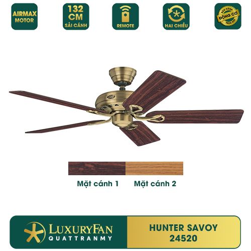 Quạt trần Mỹ Hunter Savoy 5 cánh 132cm 100w AC