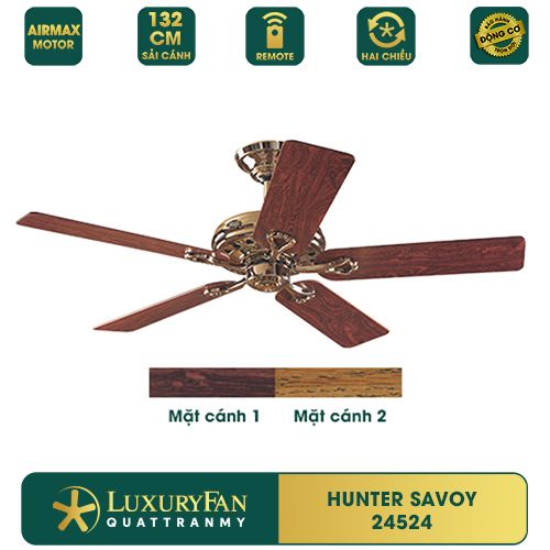 Quạt trần Mỹ Hunter Savoy 5 cánh 132cm 100w AC