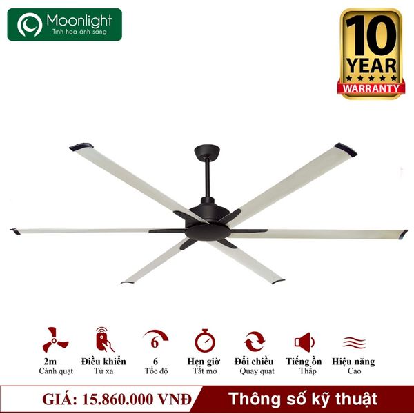 Quạt trần Mr.Vu INDUSTRIAL 6 cánh 2m54 65W DC