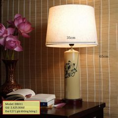 Đèn bàn thân gốm sứ, chao vải màu trắng D65*35cm, đui 1E27 (giá không bóng) ĐB011 HTDBGM-011