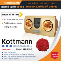 Đèn sưởi nhà tắm kèm quạt thổi gió nóng Kottmann 2 bóng K2B-HW-G