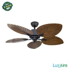 Quạt trần Đài Loan Luxaire Hawaii AC Đen mờ 5 cánh 132cm 60w AC