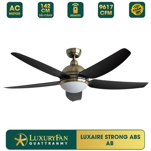 Quạt trần đèn Đài Loan Luxaire Strong 5 cánh 142cm 90w AC