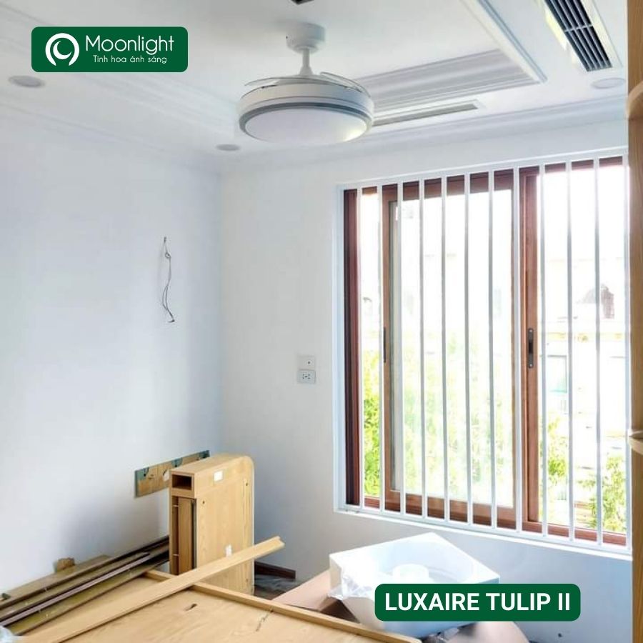 Quạt trần đèn thu cánh Đài Loan Luxaire Tulip II