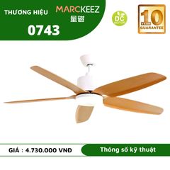 Quạt trần đèn Marckeez 5 cánh 145cm 60w DC 0743