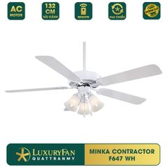 Quạt trần đèn Mỹ Minka Contractor F647 5 cánh 132cm 56w AC