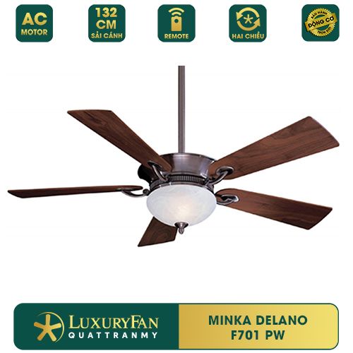 Quạt trần đèn Mỹ Minka Delano 5 cánh 132cm 69w AC