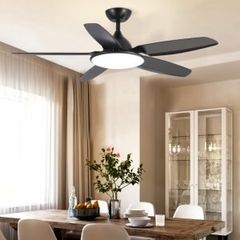 Quạt trần đèn màu đen 5 cánh nhựa 132cm 45w DC 52KJYY-55 VLQTTQ-141