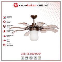 Quạt trần đèn thu cánh Nhật Bản Kaiyo Kukan 8 cánh D108cm 50W DC CHIB 107