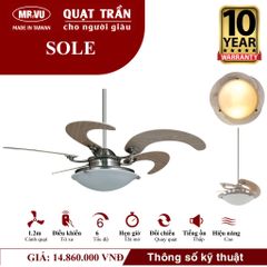 Quạt trần đèn Mr.Vu SOLE 5 cánh 1m17 90W AC