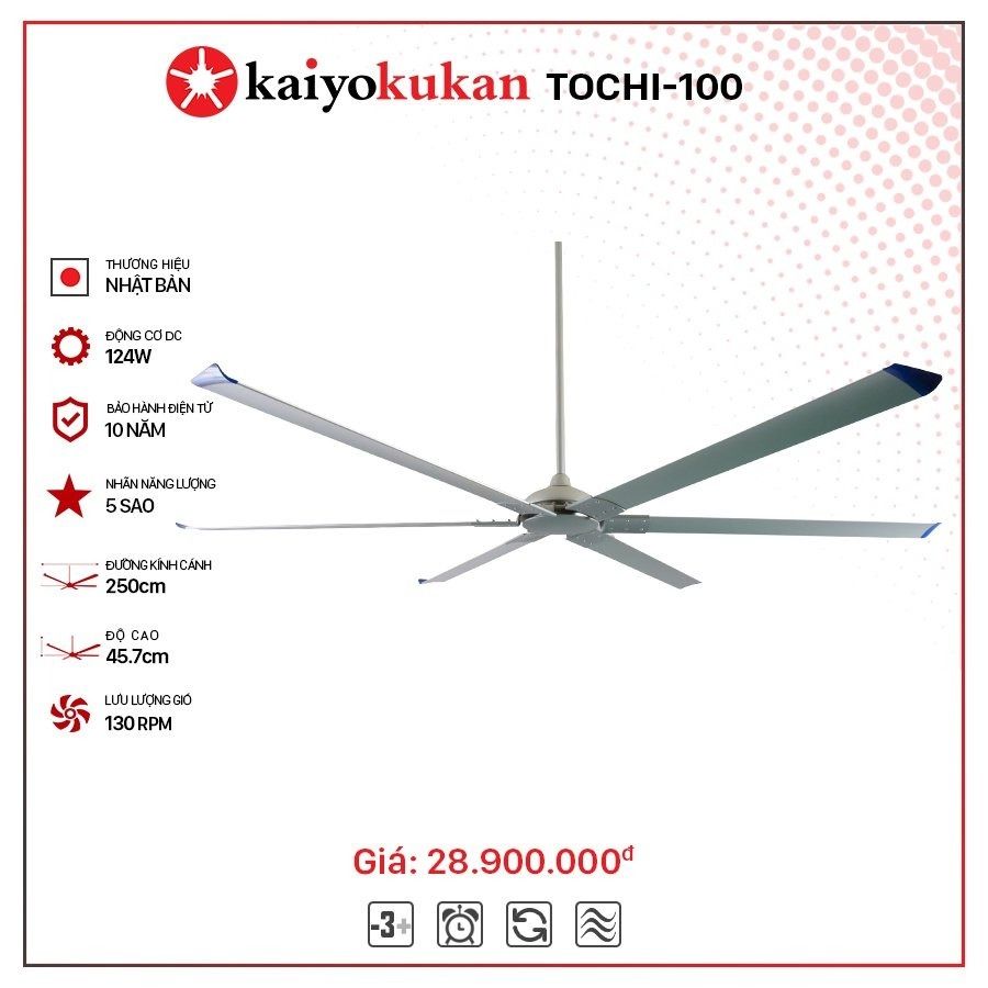 Quạt trần công nghiệp 6 cánh Kaiyokukan Tochi 100