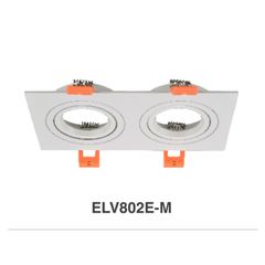 ELV Chóa đèn led âm trần spotlight KT: 92*175*H17, lỗ khoét 75*160, màu đen, IP20 ELV802E-M-BK
