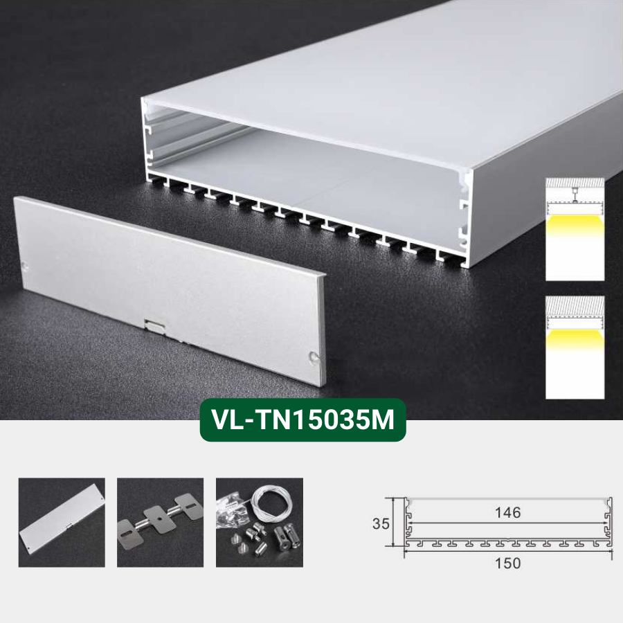 Thanh nhôm định hình profile lắp nổi VL-TN15035M