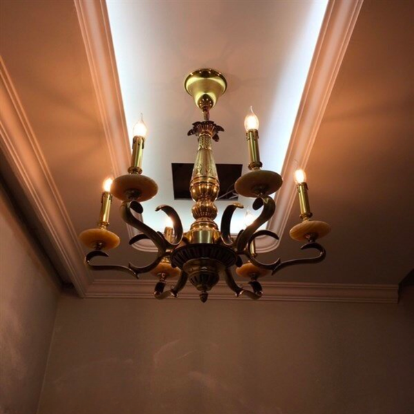 Đèn chùm đồng 6 tay nến 9911/6 VLCHDO-006