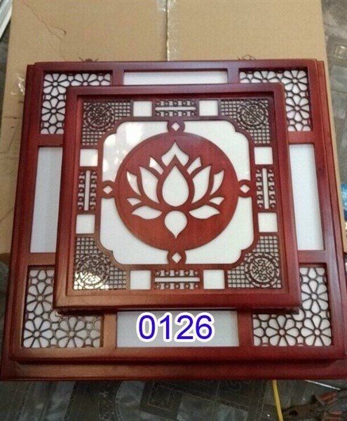 Đèn ốp trần gỗ hoa sen 0126/550 VLOPGO-033
