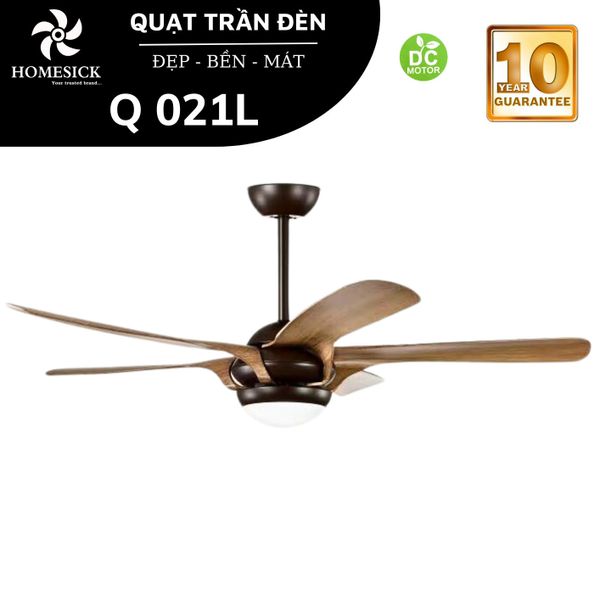 Quạt trần đèn Homesick 5 cánh 142cm 55w DC Q021L VLQTHO-032