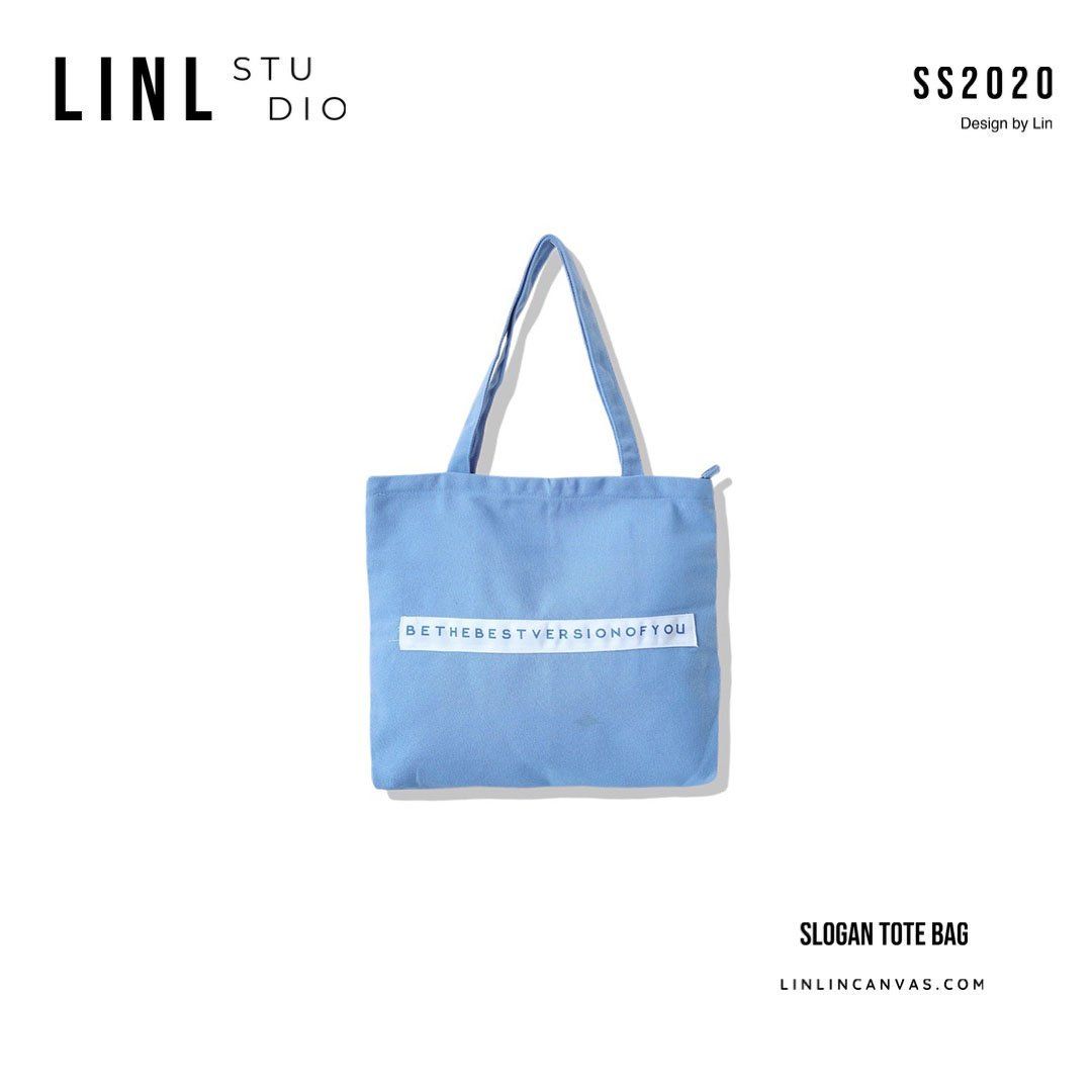 Tote slogan – xanh dương