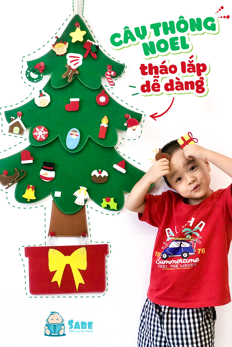 Cây thông vải dạ 3 tầng x 2 lớp